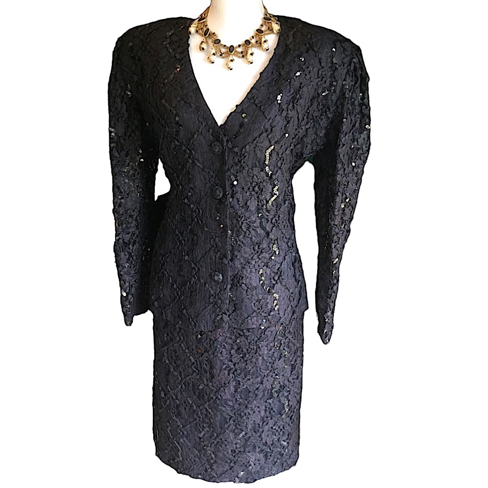 Vintage Susan Roselli for Vijack Sequined  Suit. B8